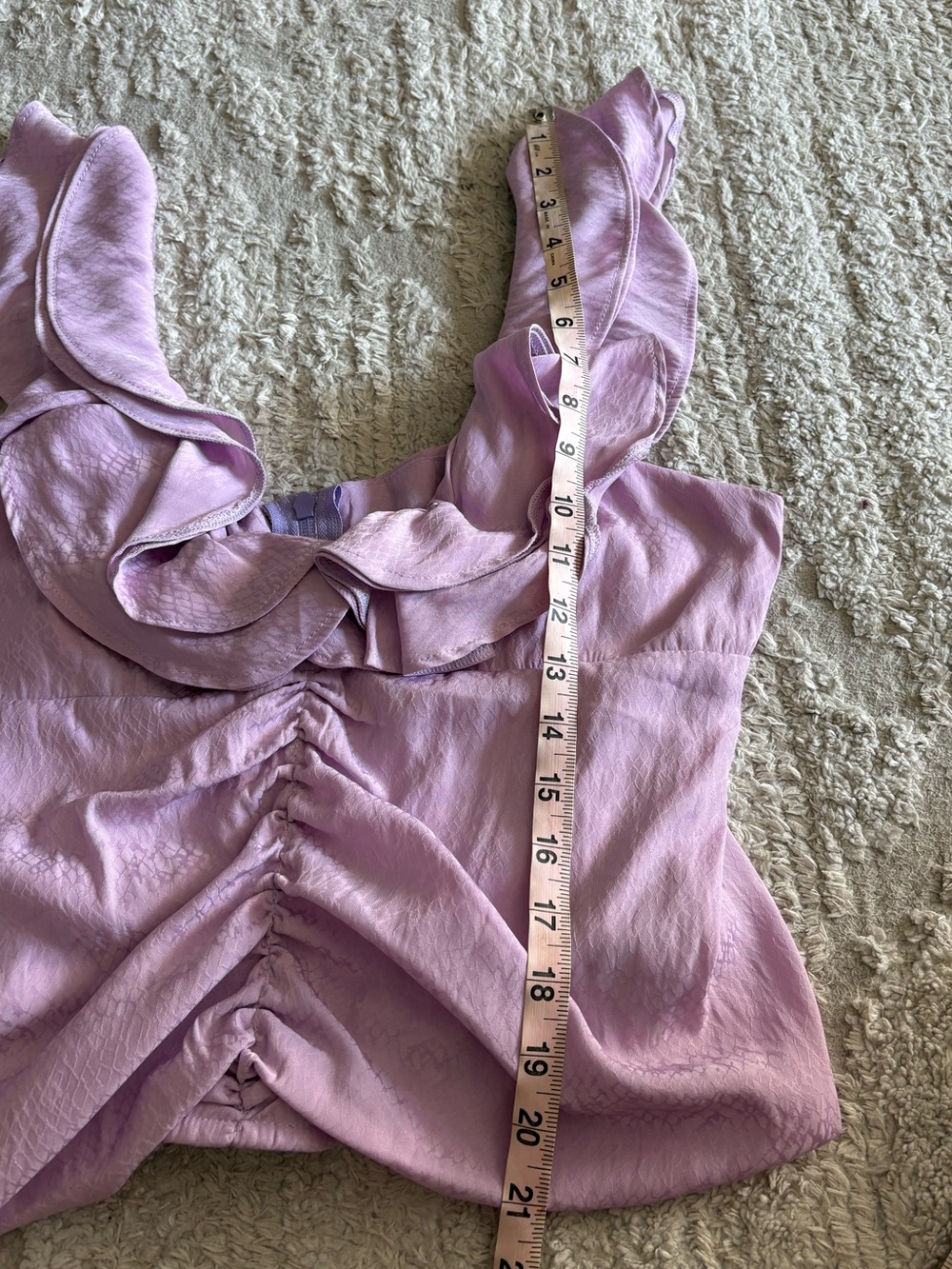 KOCH Lilac Python Ruffle Cinch Crop Top M - Picture 8 of 8
